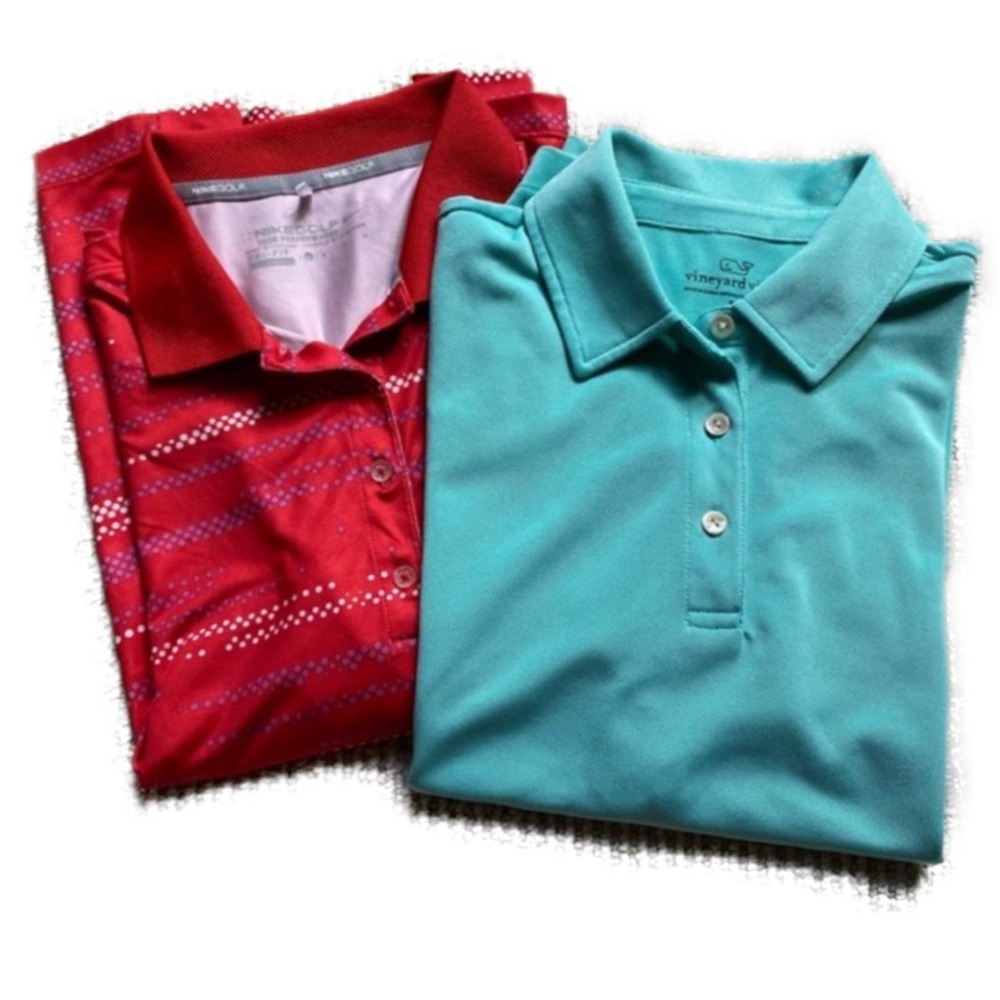 2 LADIES POLOS NIKE AND VINEYARD VINES